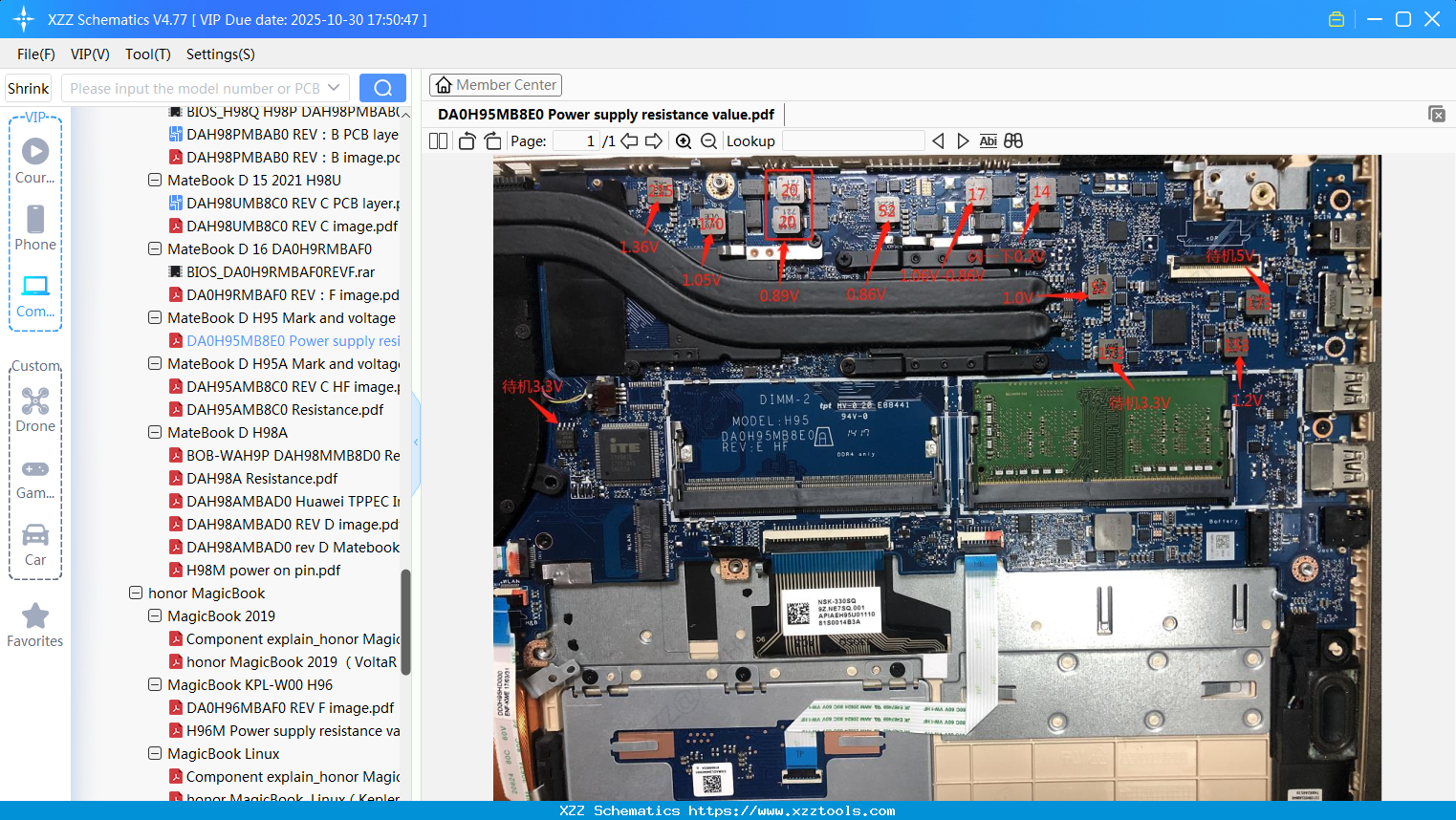 Laptop HUAWEI DA0H95MB8E0 Power Supply Resistance Value